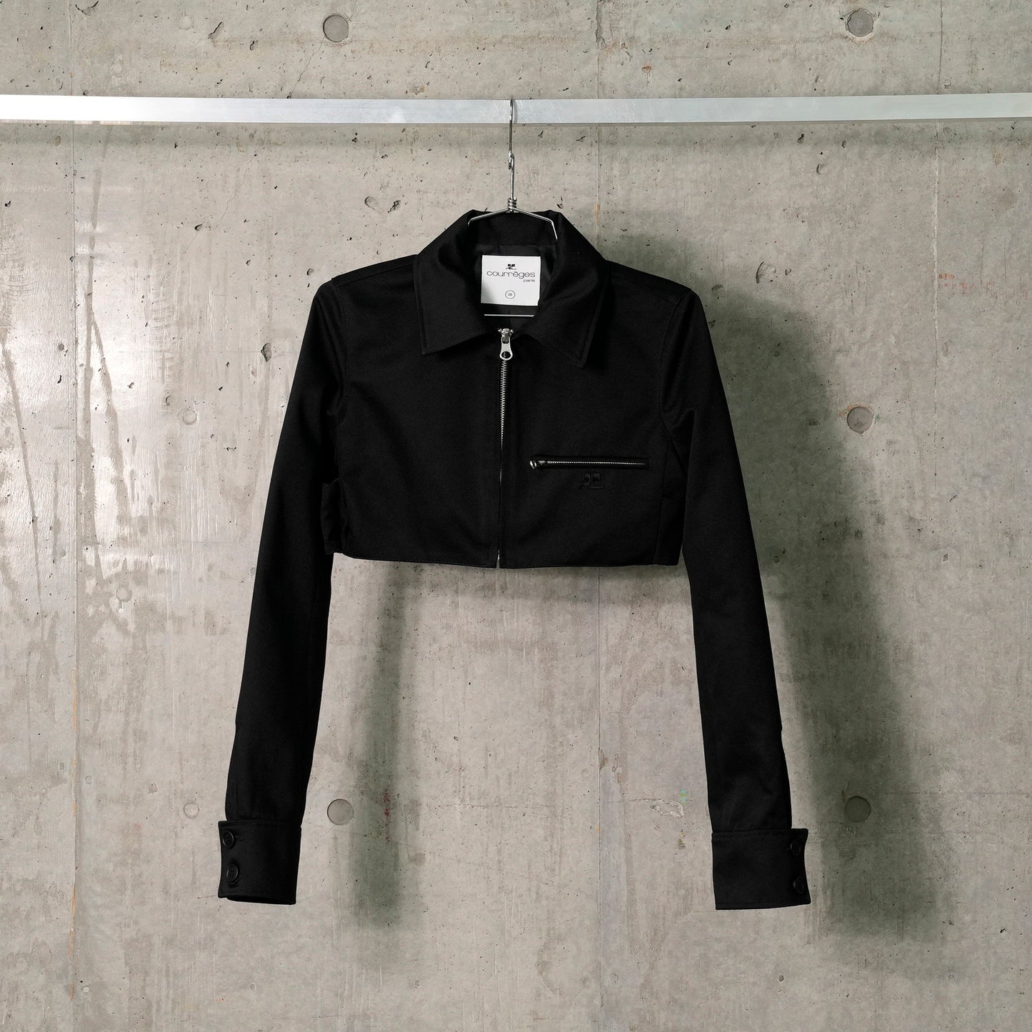 CROPPED JACKET CITY ZIPPED POLYCOTTON / 9999:BLACK