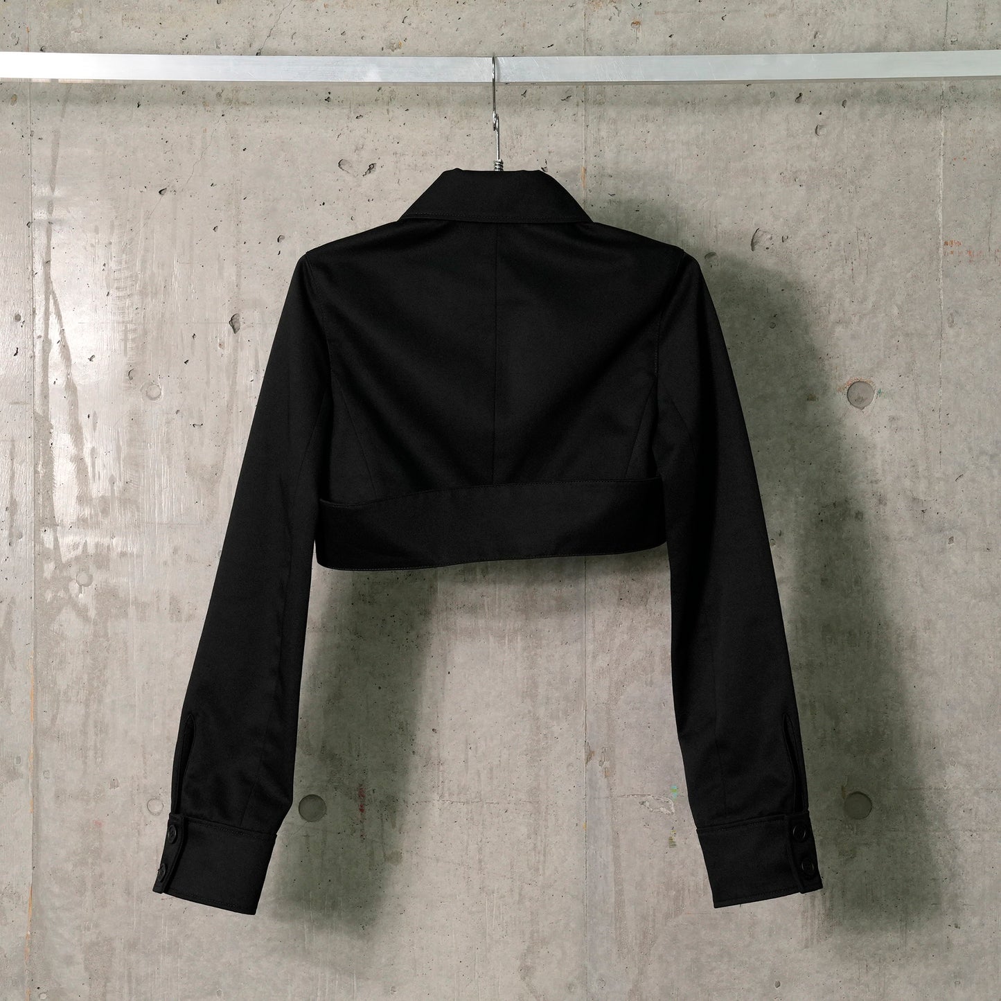 CROPPED JACKET CITY ZIPPED POLYCOTTON / 9999:BLACK