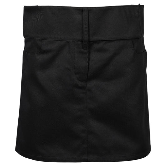 MINI SKIRT BELTED POLYCOTTON / 9999:BLACK