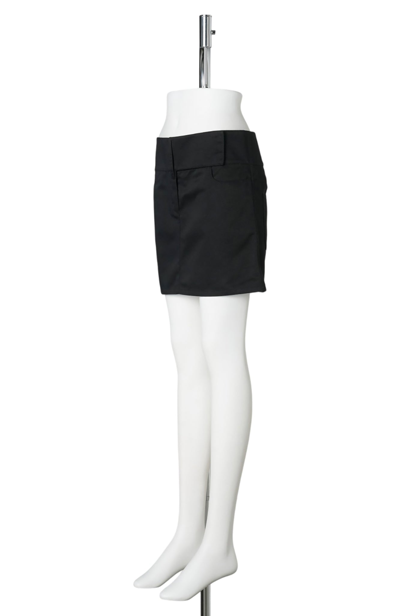 MINI SKIRT BELTED POLYCOTTON / 9999:BLACK