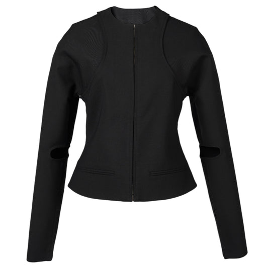 JACKET SCUBA CLIPPED POLYWOOL / 9999:BLACK