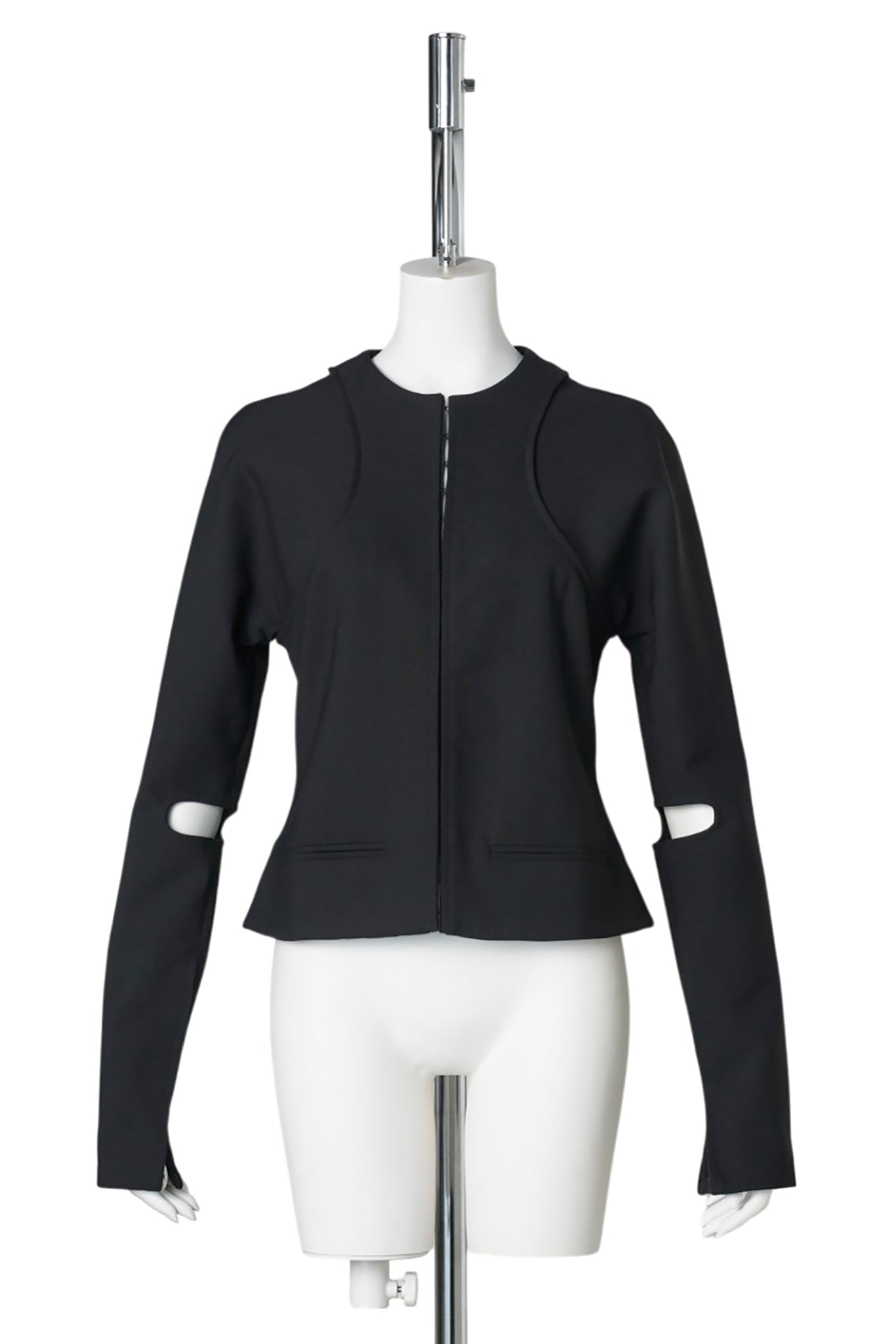 JACKET SCUBA CLIPPED POLYWOOL / 9999:BLACK