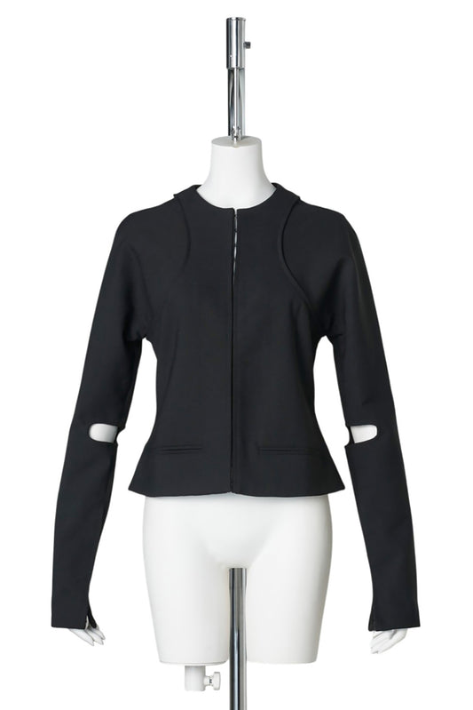 JACKET SCUBA CLIPPED POLYWOOL / 9999:BLACK