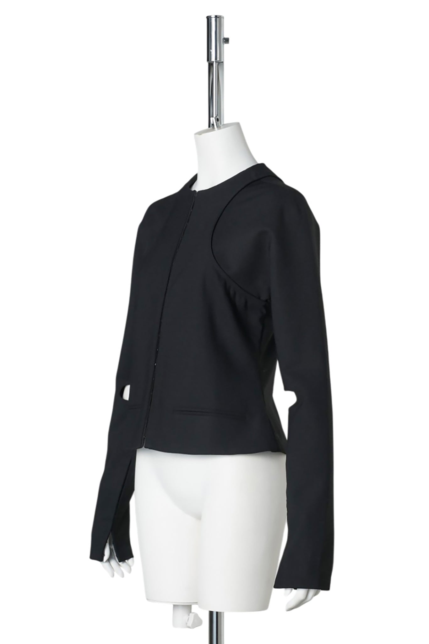 JACKET SCUBA CLIPPED POLYWOOL / 9999:BLACK