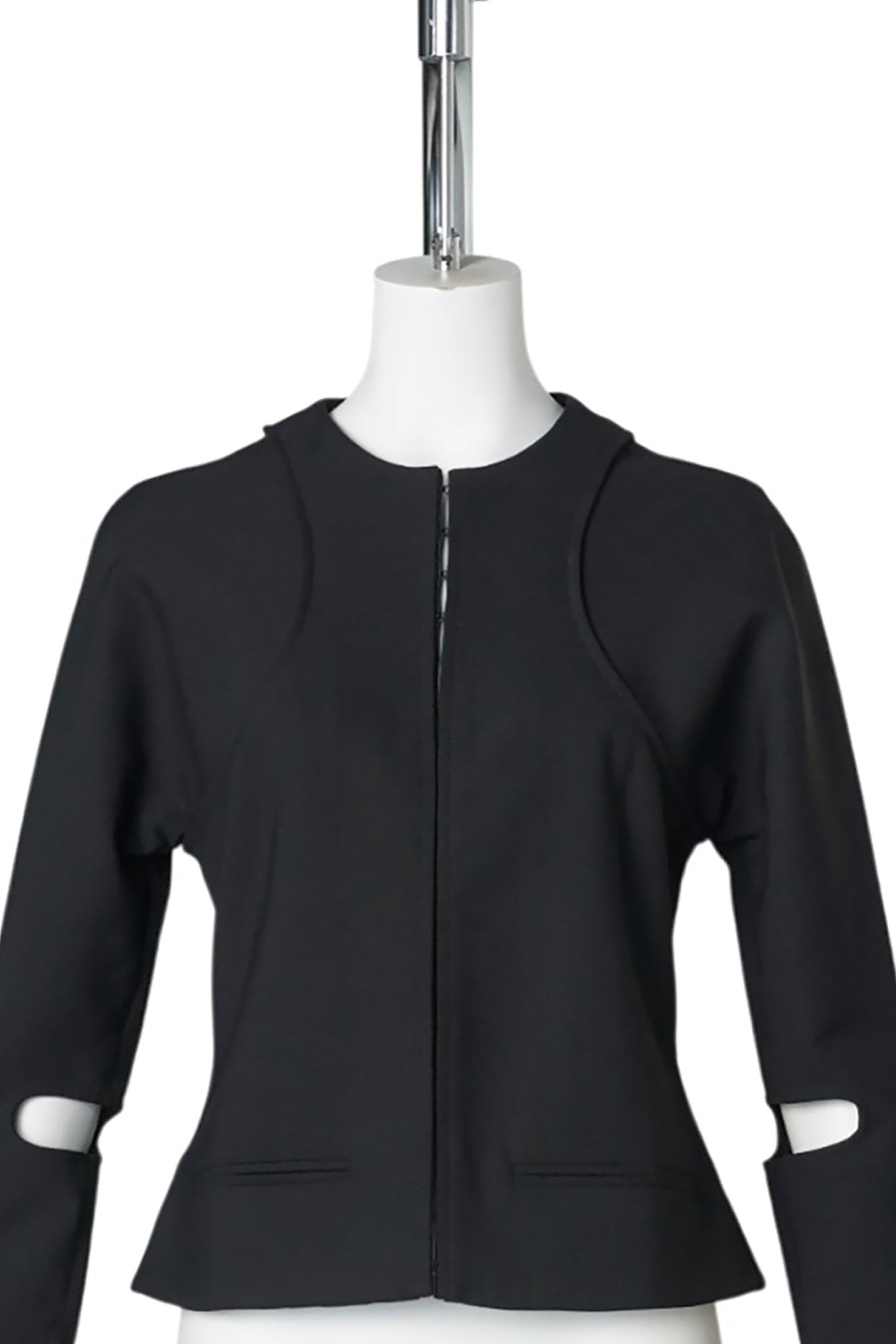 JACKET SCUBA CLIPPED POLYWOOL / 9999:BLACK