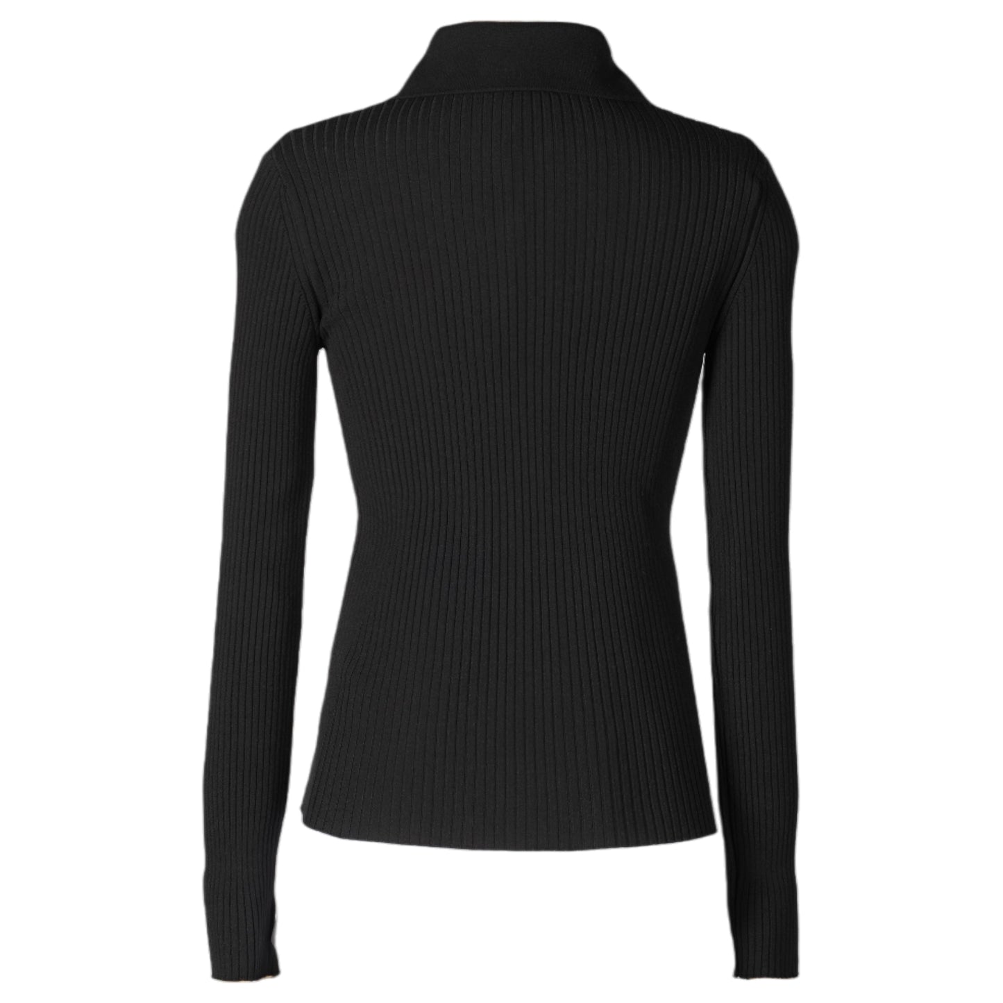 DOUBLE ZIPPED RIB KNIT / 9999:BLACK