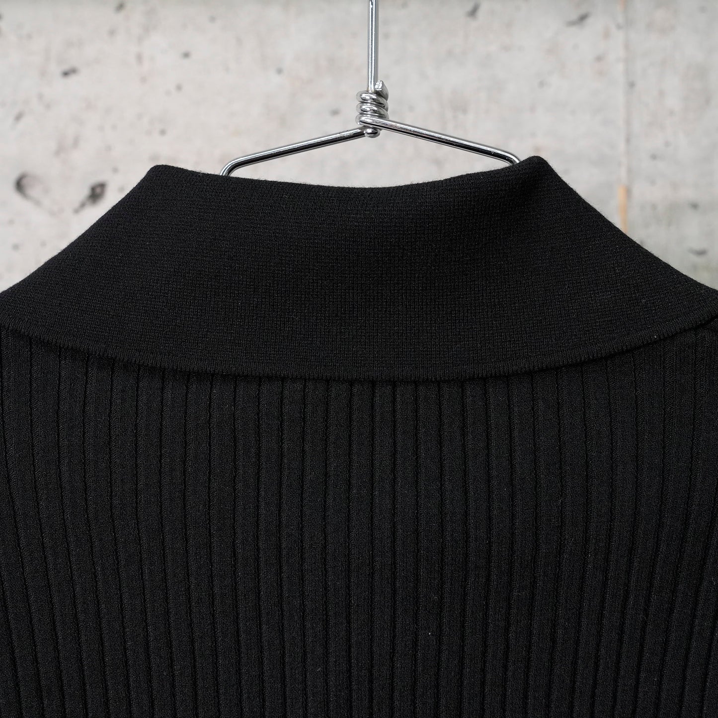 DOUBLE ZIPPED RIB KNIT / 9999:BLACK