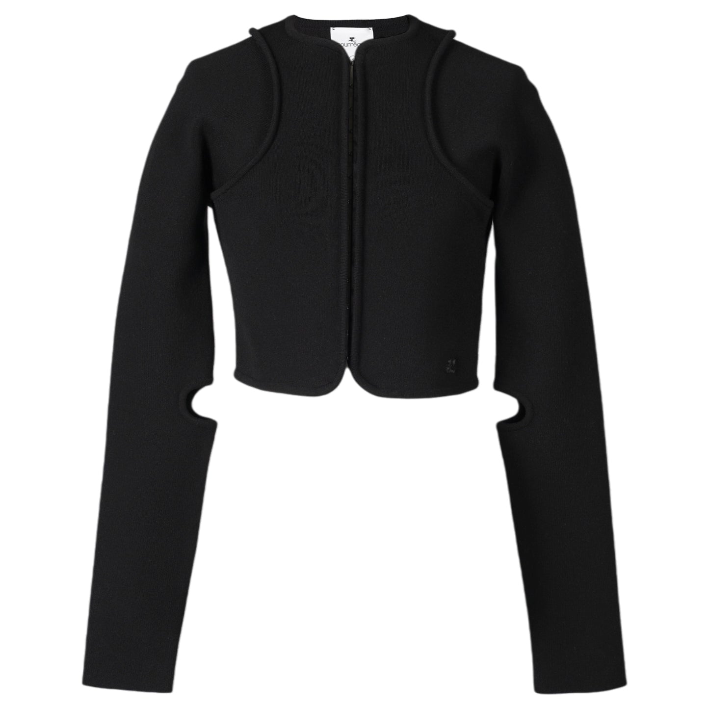 CARDIGAN SCUBA CUT-OUT KNIT / 9999:BLACK