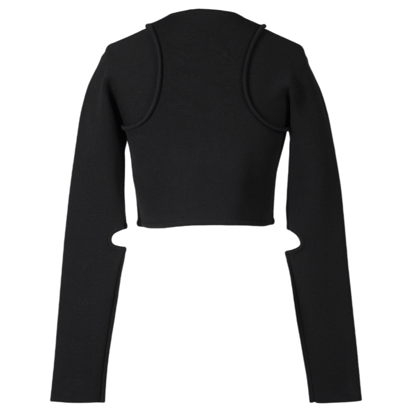 CARDIGAN SCUBA CUT-OUT KNIT / 9999:BLACK