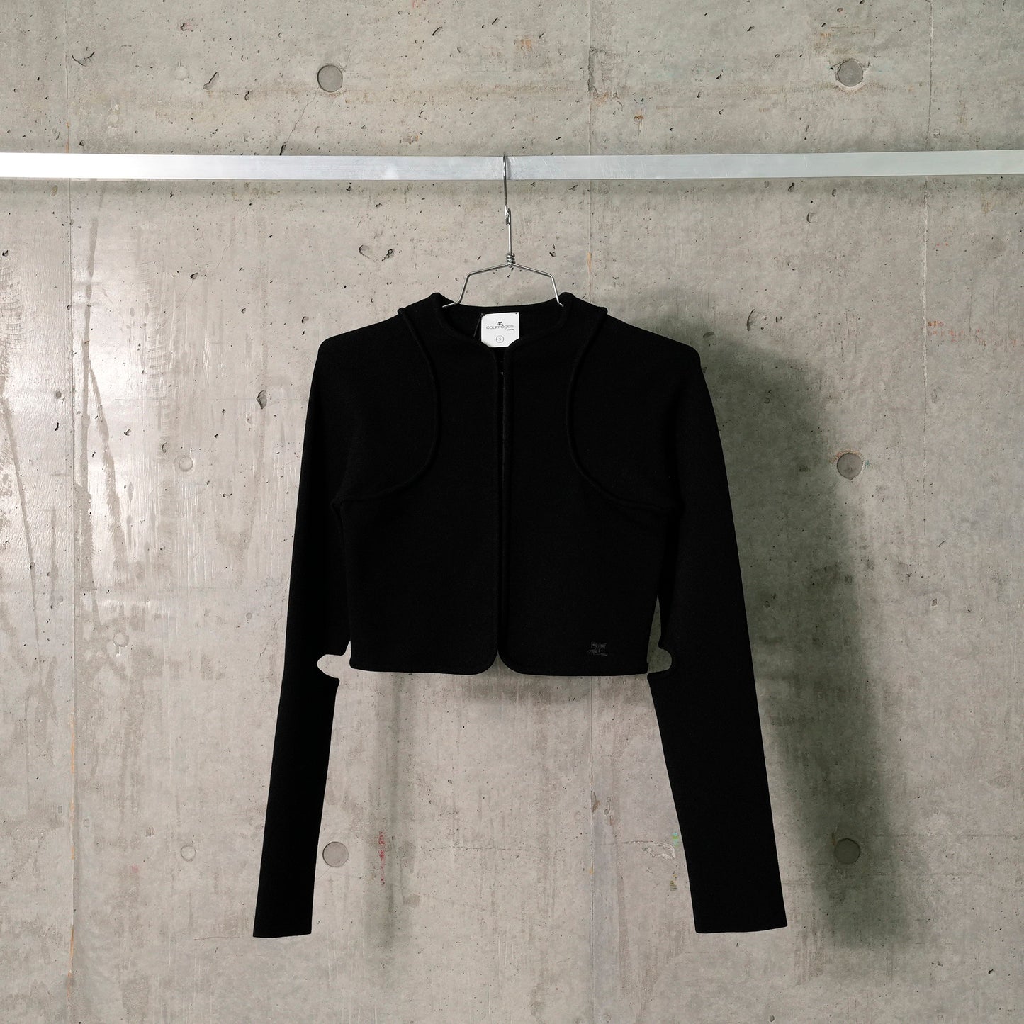 CARDIGAN SCUBA CUT-OUT KNIT / 9999:BLACK