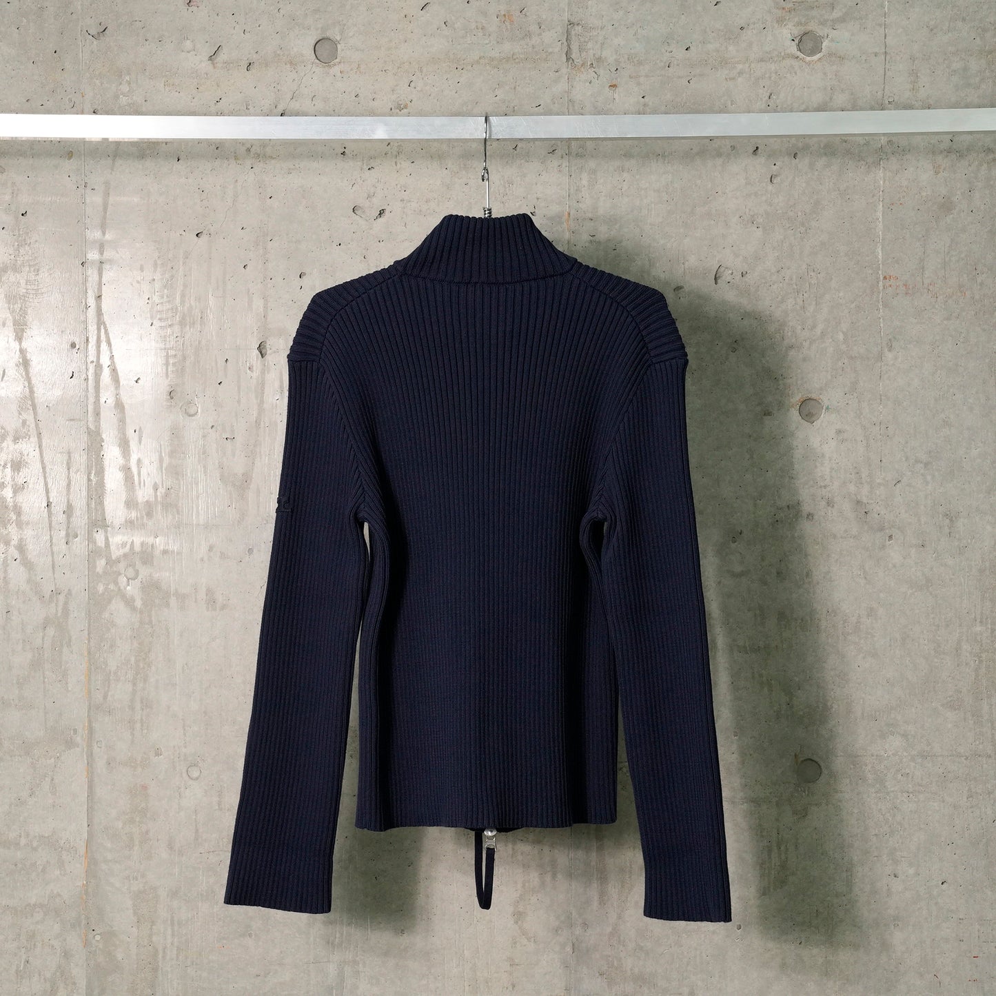 CARDIGAN DOUBLE ZIPPER COTTON RIB / 7075:NAVY