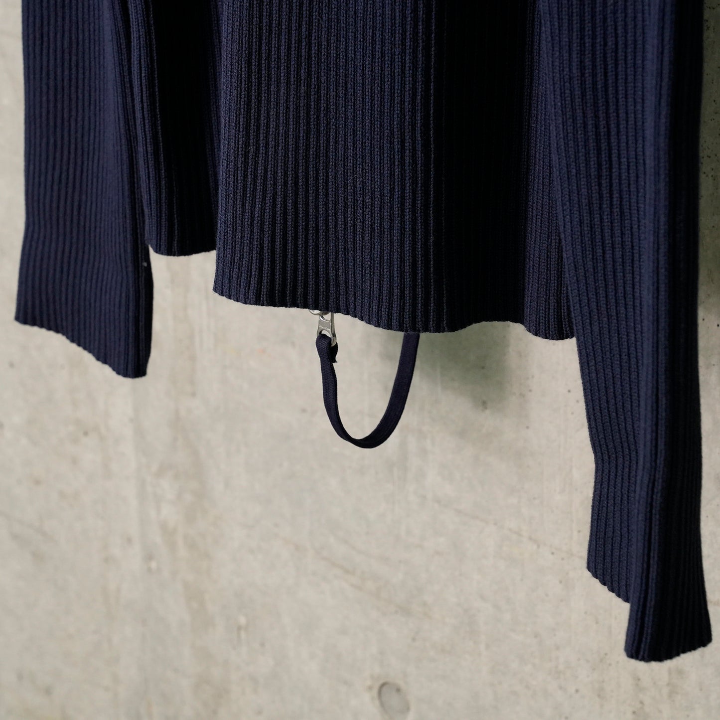 CARDIGAN DOUBLE ZIPPER COTTON RIB / 7075:NAVY