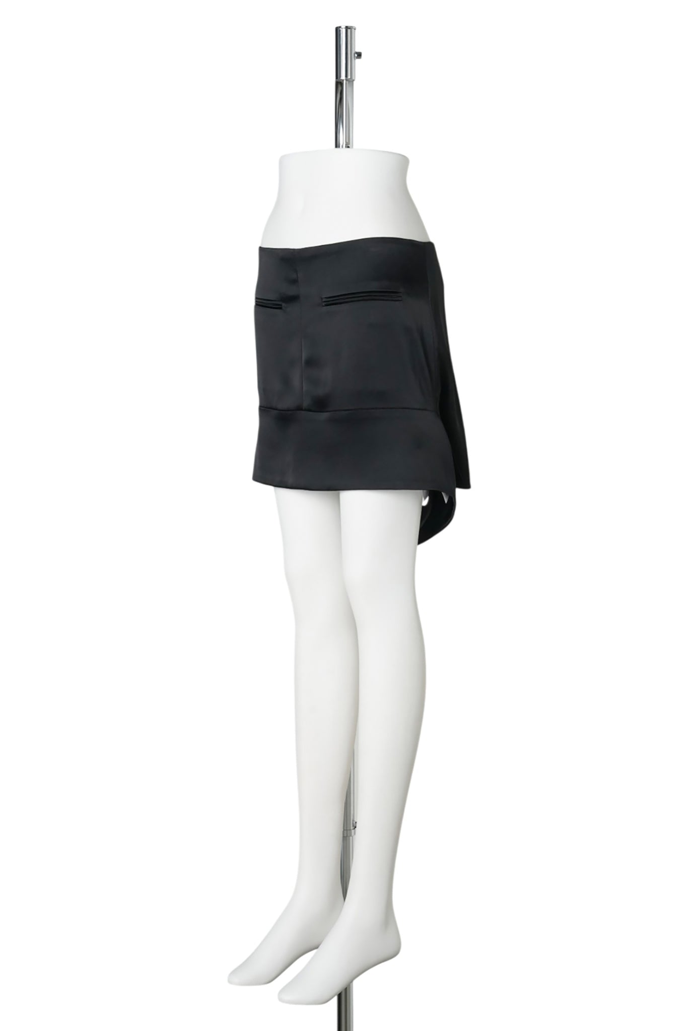 MINI SKIRT REVERSED BELT SATIN / 9999:BLACK