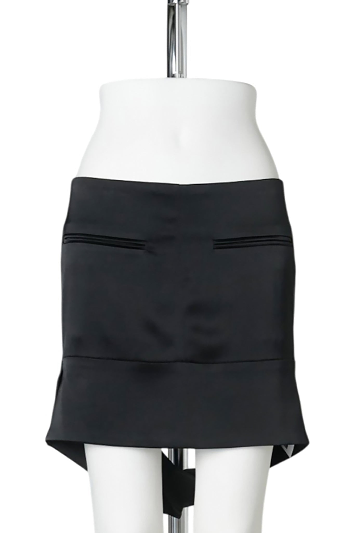 MINI SKIRT REVERSED BELT SATIN / 9999:BLACK