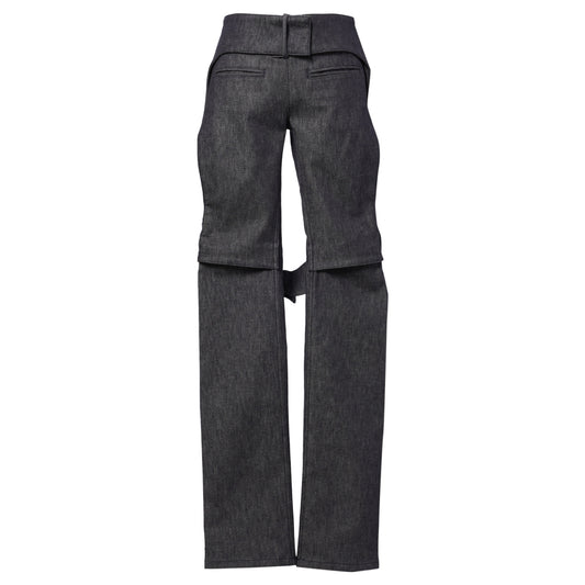 BOOTCUT PANTS STRAP DENIM / 9011:DARK HEATHER GREY