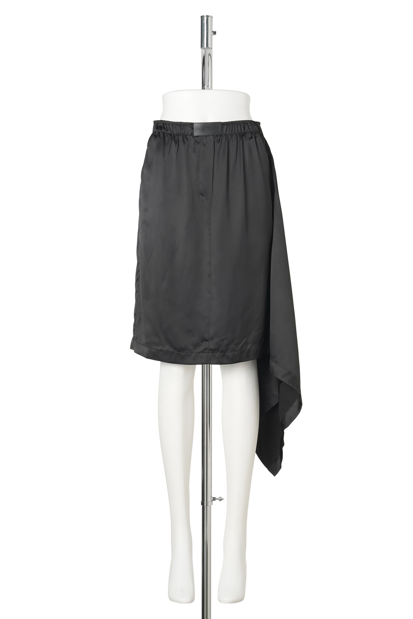 SKIRT DRAPED SATIN KNEE-LENGHT / 9999:BLACK