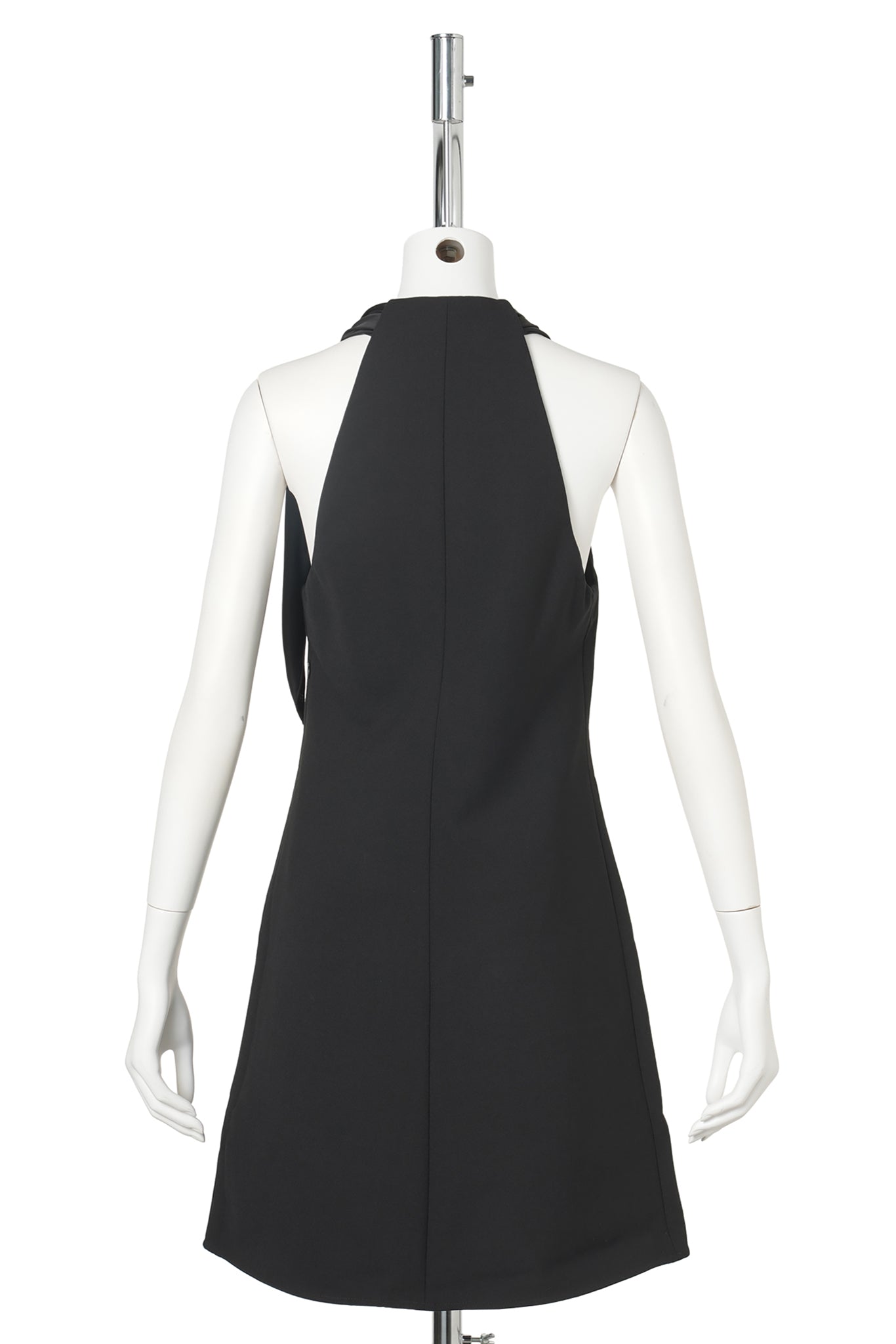 MINI DRESS KNOTTED STRETCH A-LINE / 9999:BLACK