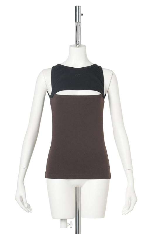 TANK TOP SLASH CONTRAST / B259:BURNT RED/BLACK