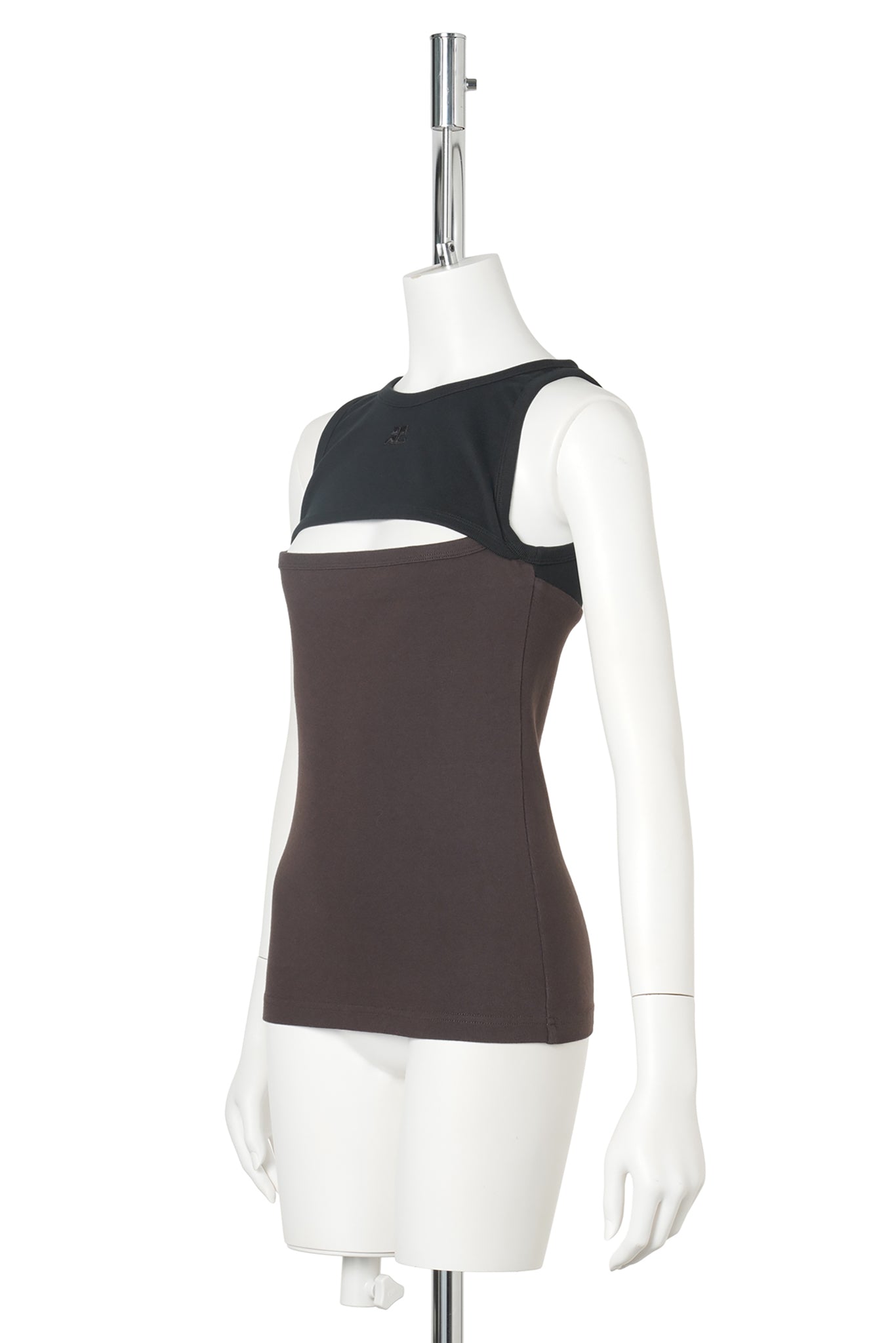 TANK TOP SLASH CONTRAST / B259:BURNT RED/BLACK