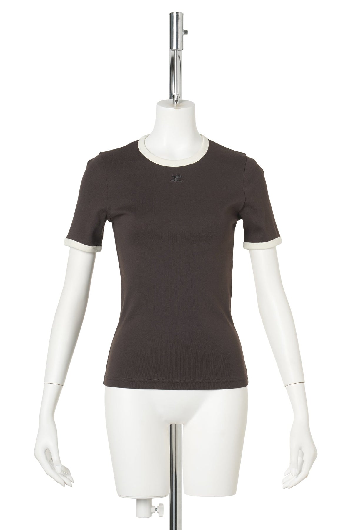 T-SHIRT COTTON JERSEY / B384:CHOCOLATE/BUTTER