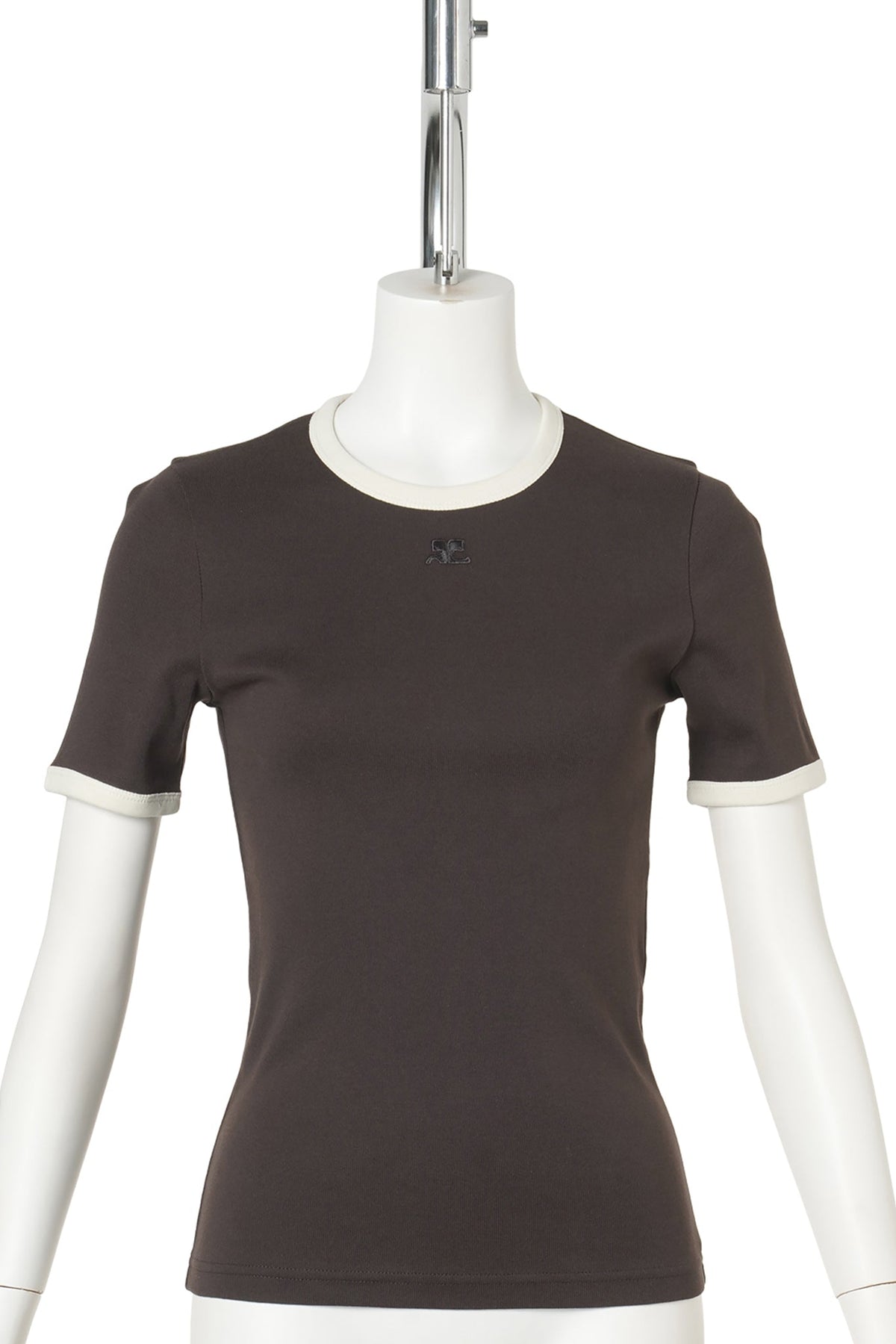 T-SHIRT COTTON JERSEY / B384:CHOCOLATE/BUTTER