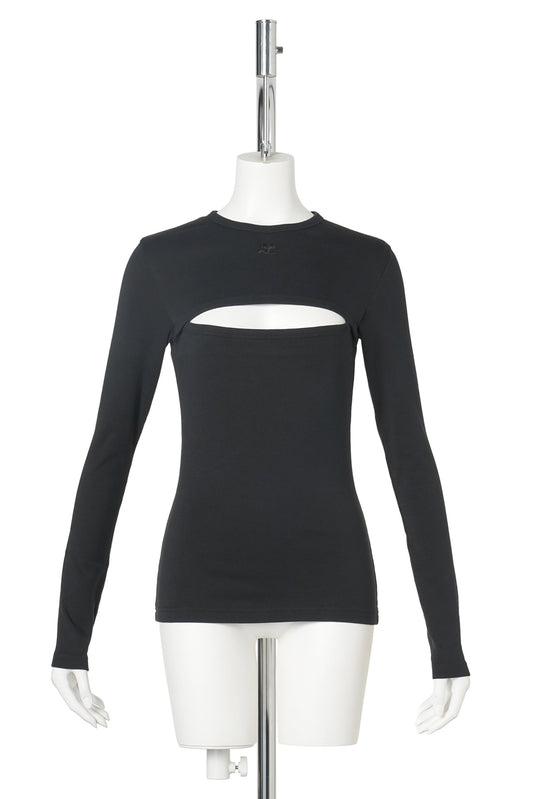 LS T-SHIRT SLASH / 9999:BLACK