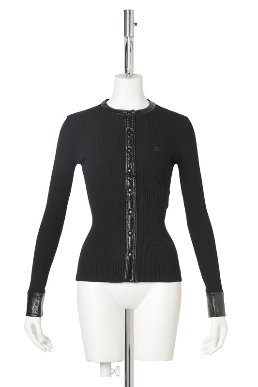 CARDIGAN VINYL RIB / 9999:BLACK