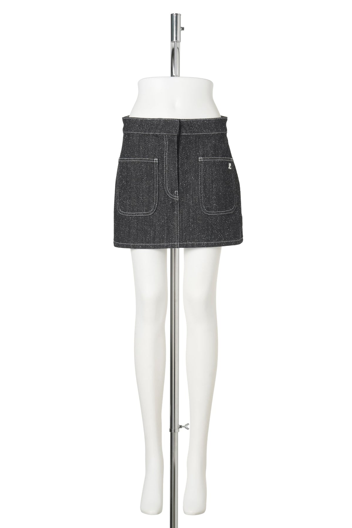 MINI SKIRT TWO-POCKET DENIM TWEED / 9901:BLACK / HERITAGE WHITE