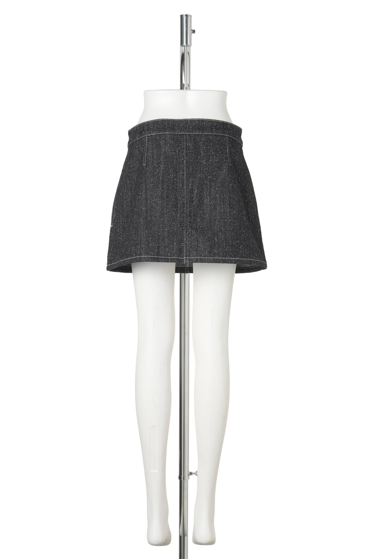 MINI SKIRT TWO-POCKET DENIM TWEED / 9901:BLACK / HERITAGE WHITE