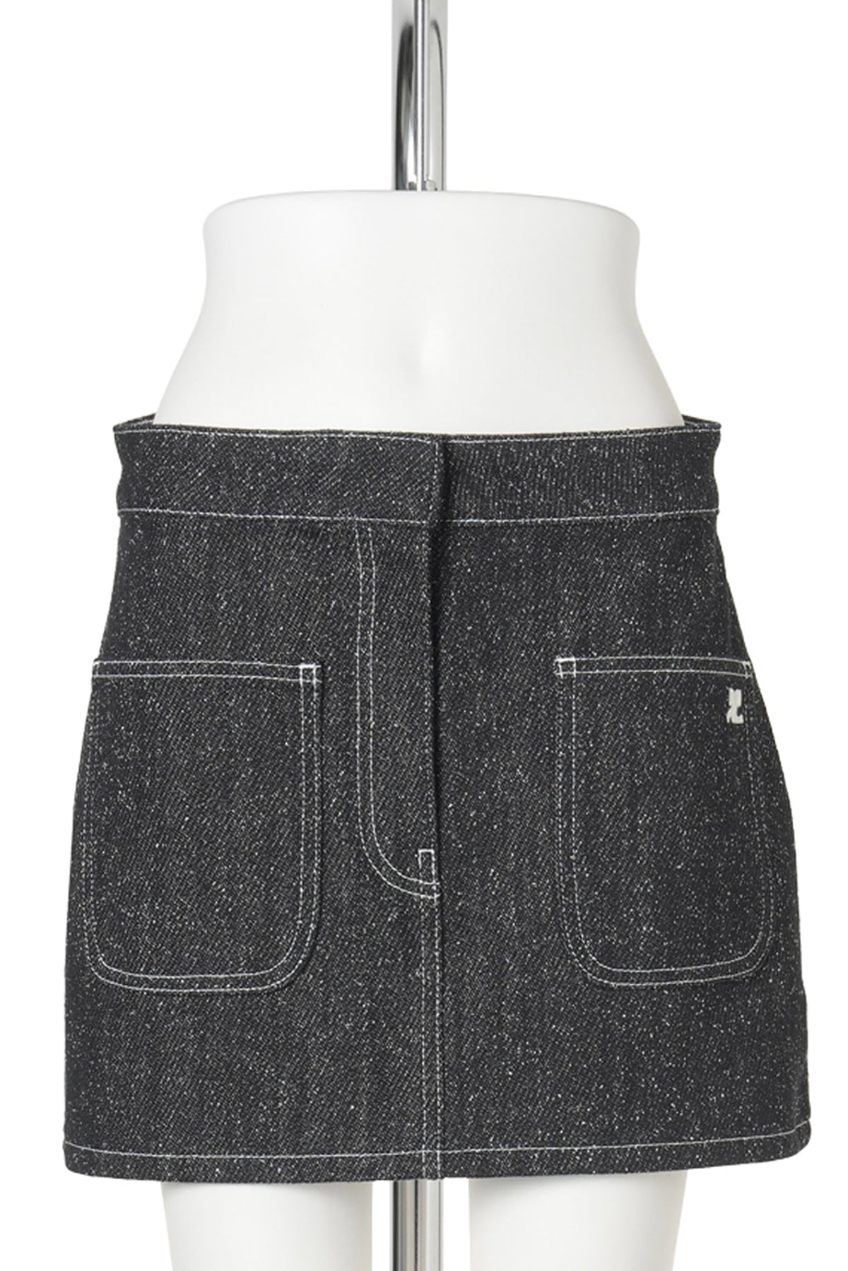 MINI SKIRT TWO-POCKET DENIM TWEED / 9901:BLACK / HERITAGE WHITE