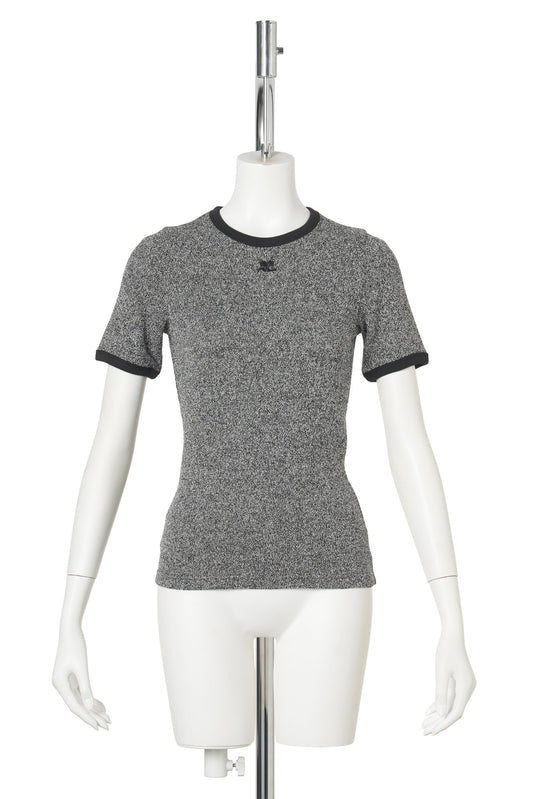 T-SHIRT HEATHER CONTRAST / 9901:BLACK / HERITAGE WHITE