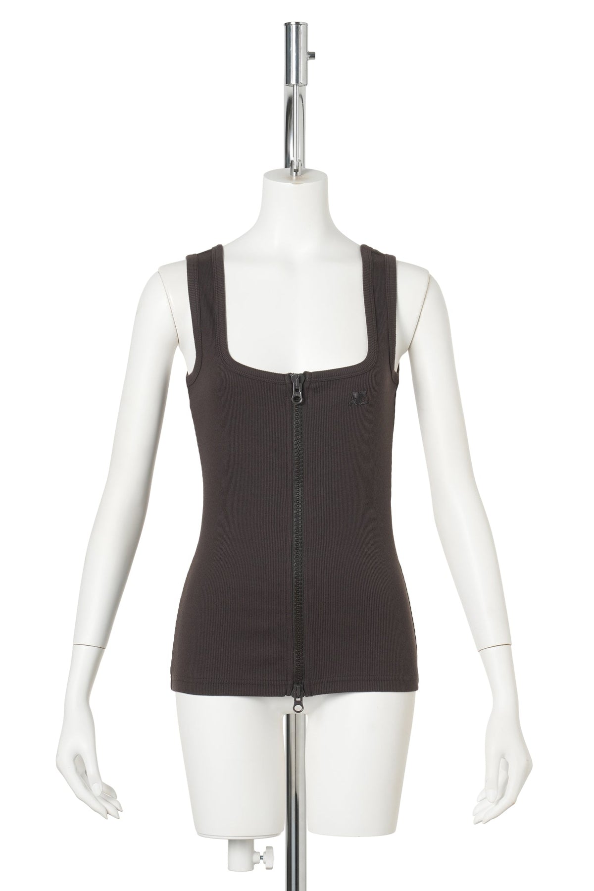 TANK TOP 90'S RIB ZIPPED / 1983:CHOCOLATE