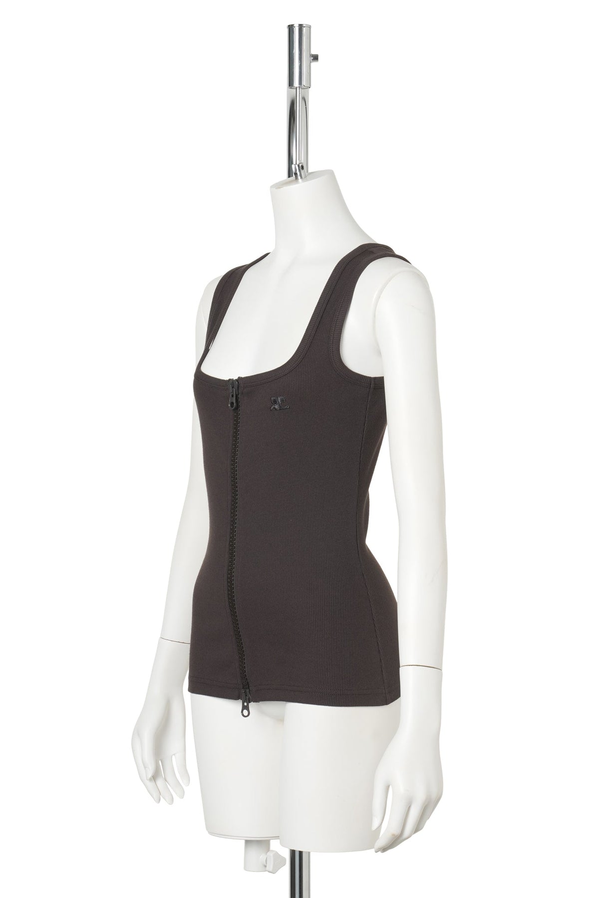 TANK TOP 90'S RIB ZIPPED / 1983:CHOCOLATE