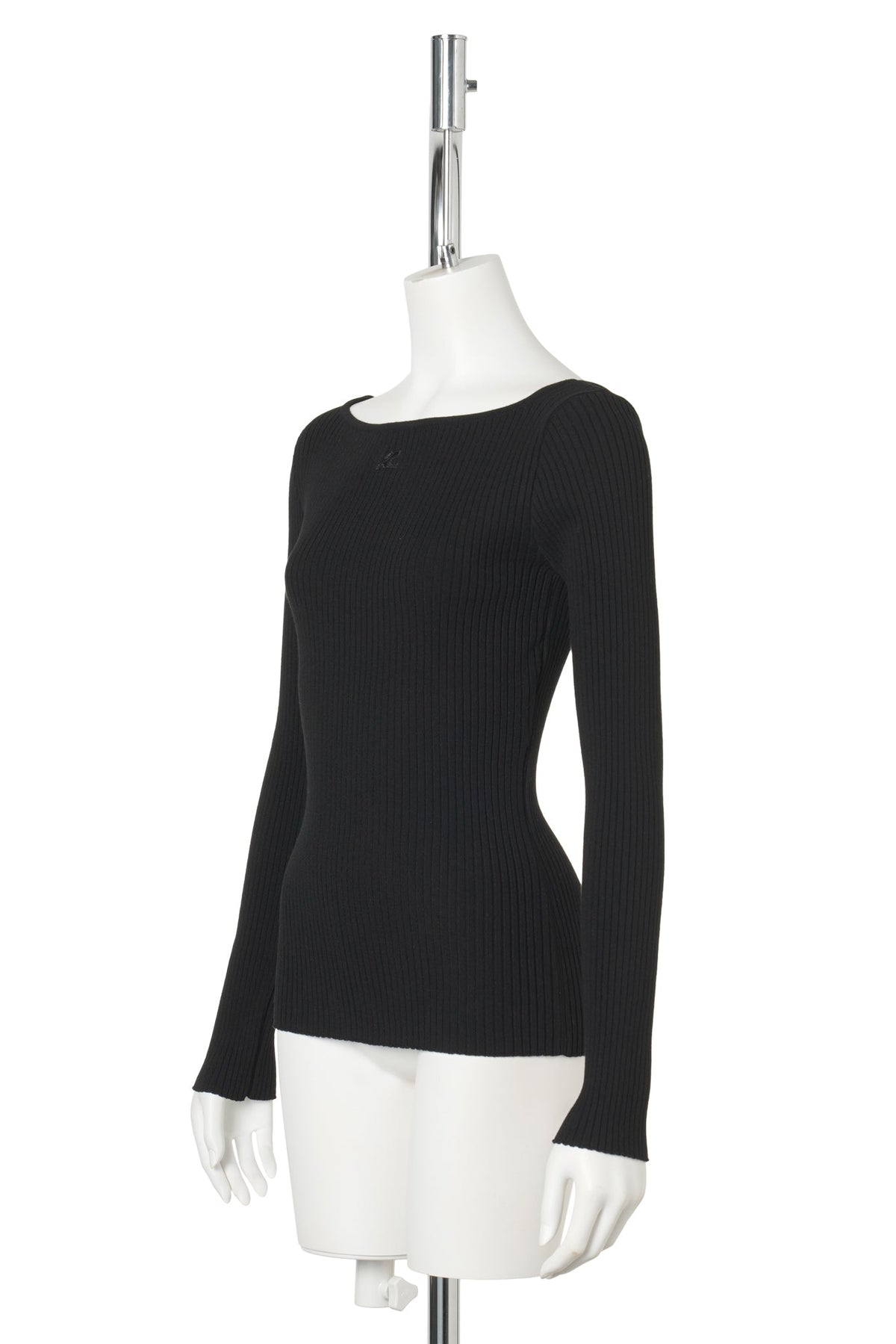 SWEATER SQUARE NECK RIB KNIT / 9999:BLACK