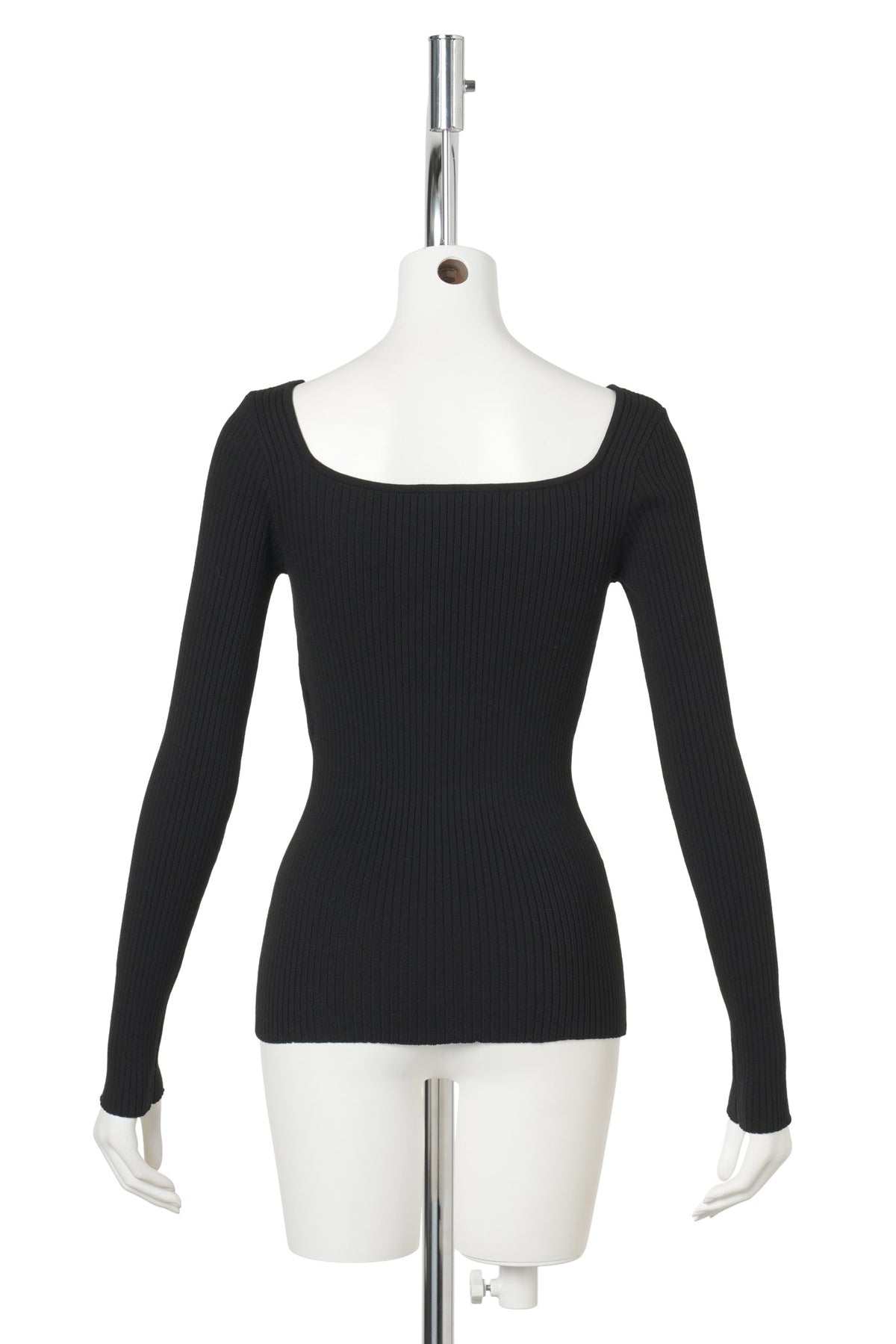 SWEATER SQUARE NECK RIB KNIT / 9999:BLACK