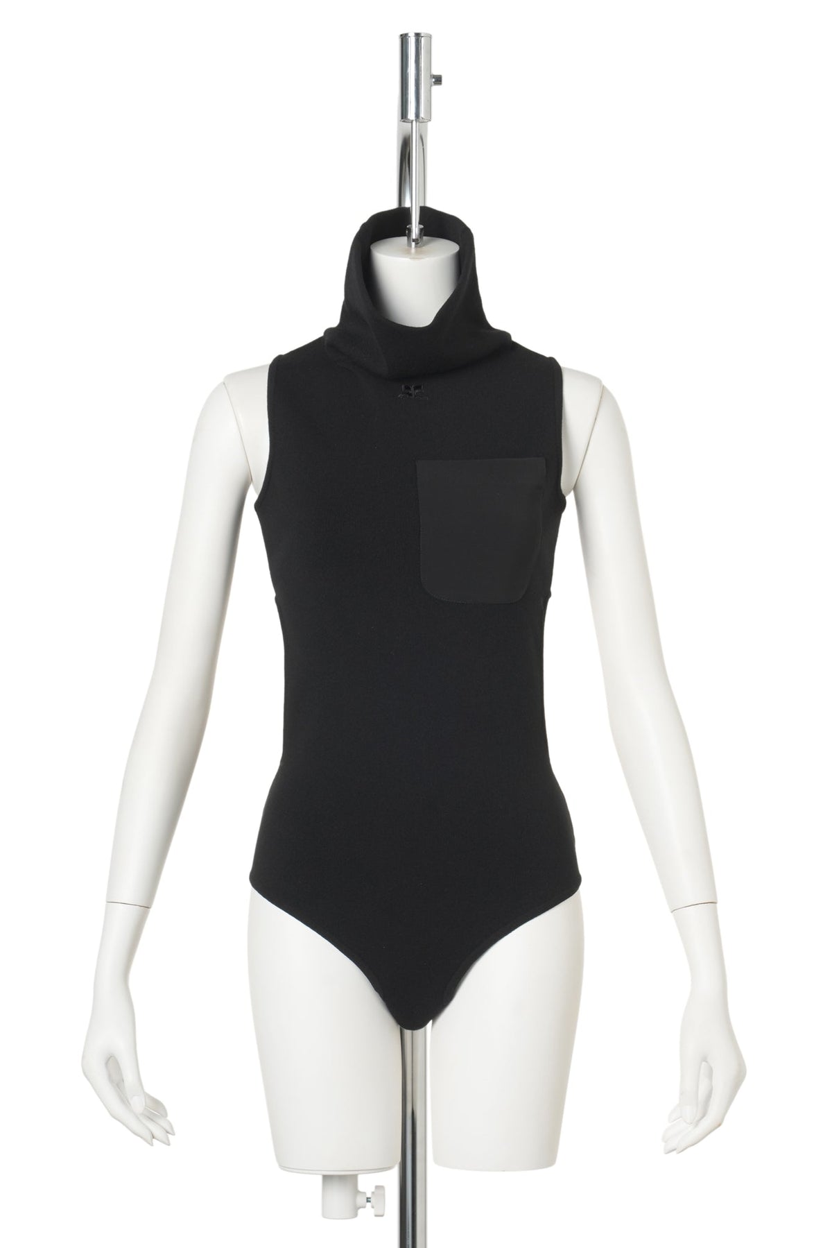 BODY CUT-OUT HIGH COLLAR KNIT / 9999:BLACK