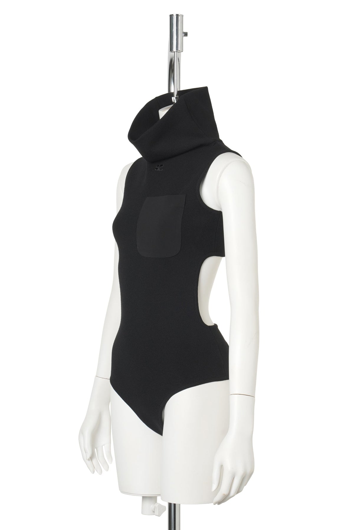 BODY CUT-OUT HIGH COLLAR KNIT / 9999:BLACK