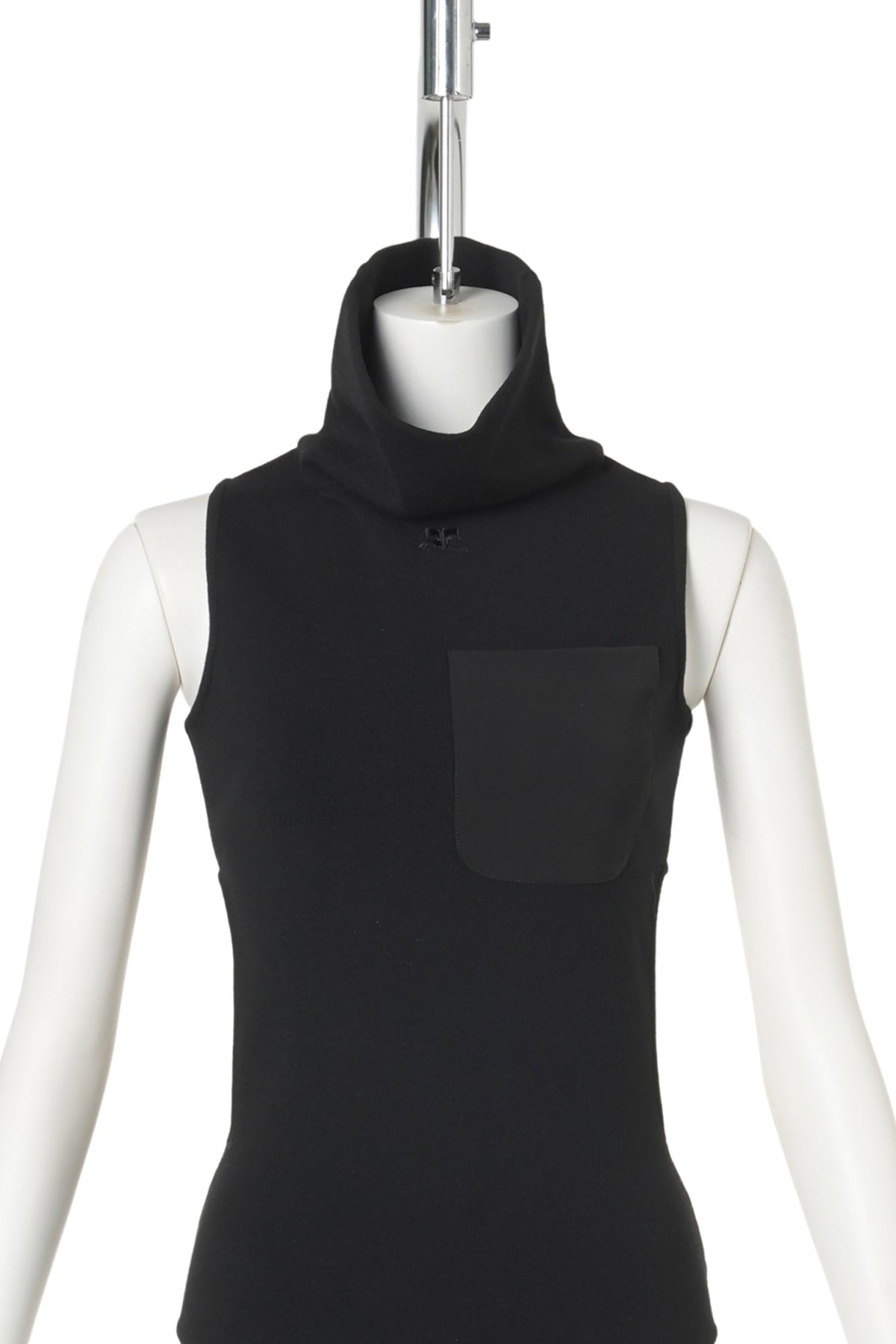 BODY CUT-OUT HIGH COLLAR KNIT / 9999:BLACK