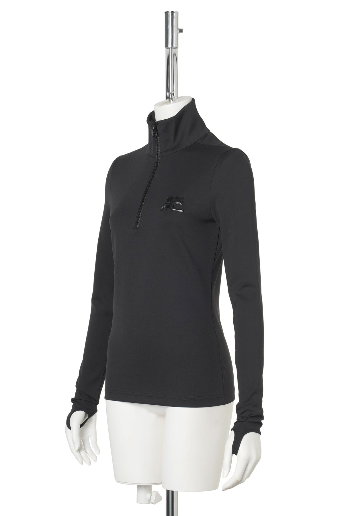 LS TOP ZIPPED 2ND SKIN MOCKNECK / 9999:BLACK