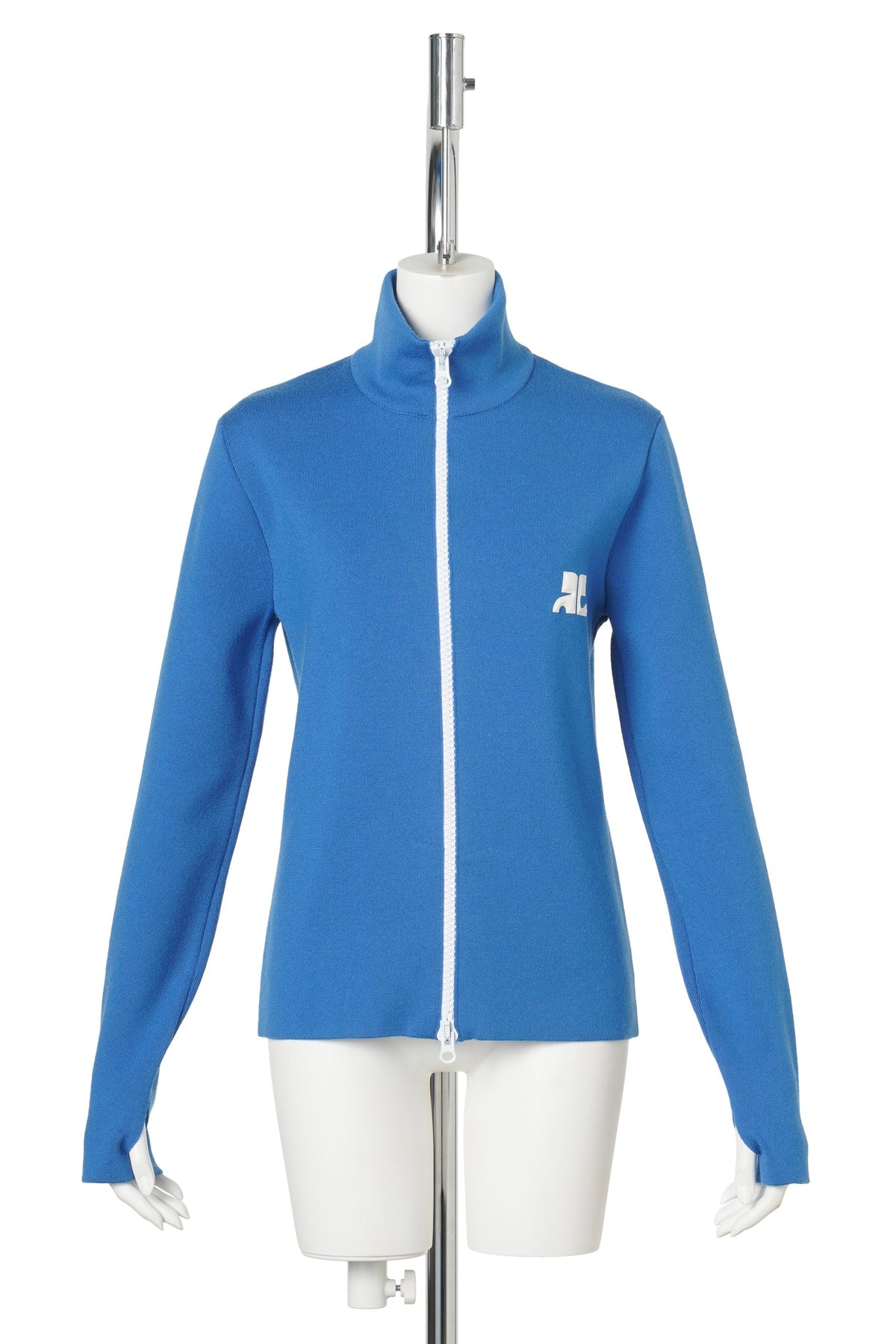 CARDIGAN BICOLOR ZIP-UP WOOL / 7050:BLUE