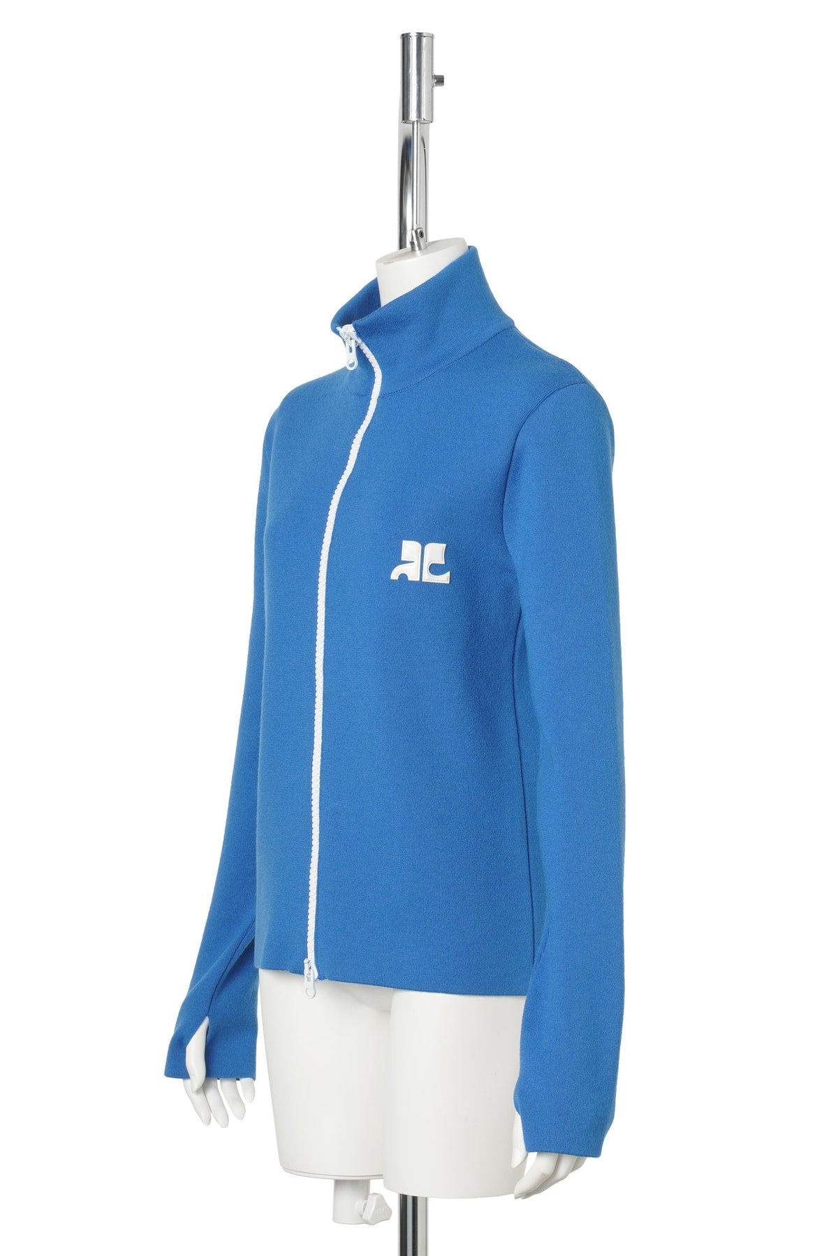 CARDIGAN BICOLOR ZIP-UP WOOL / 7050:BLUE