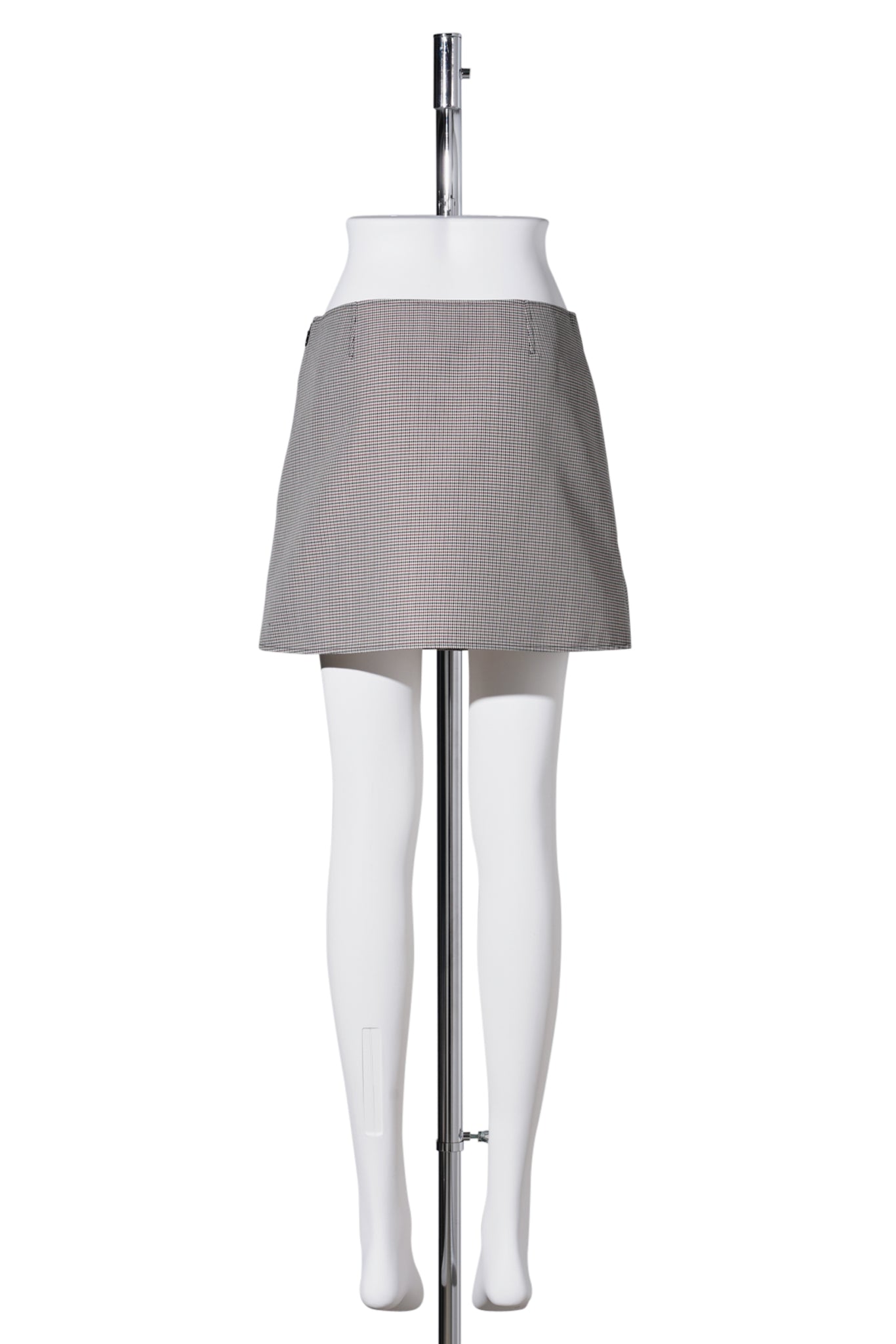 MINI SKIRT HOUNDSTOOTH BUTTONED / NATURAL/RED/BLACK