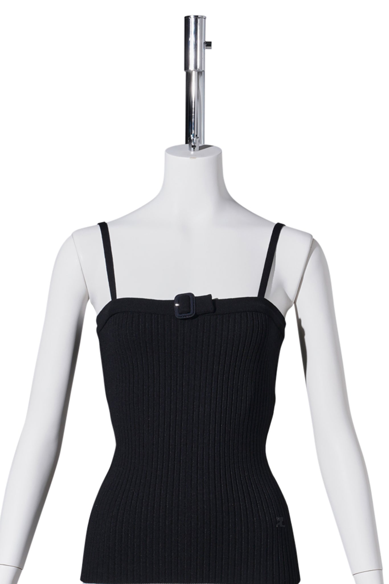 TOP BUCKLE RIB KNIT / BLACK