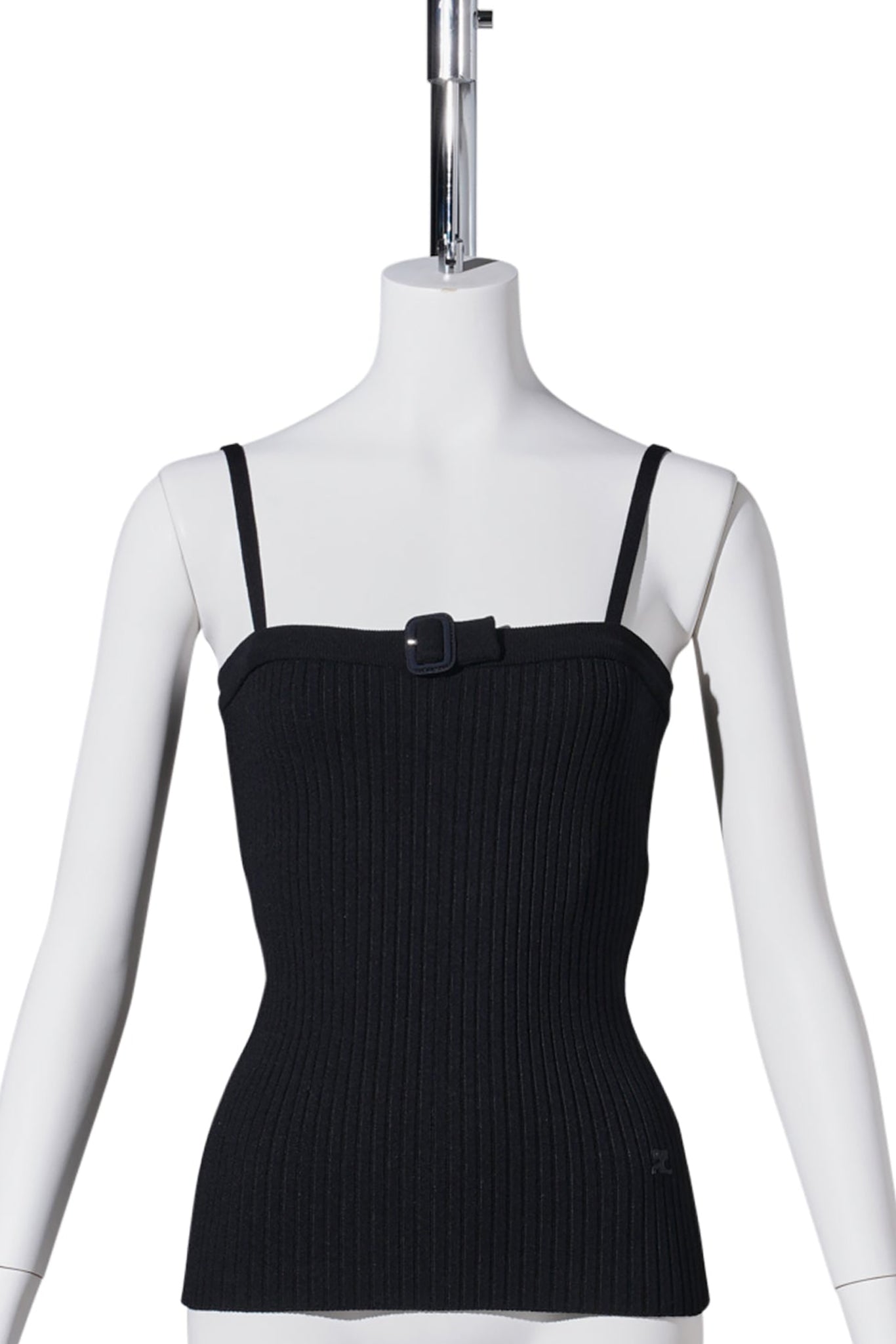 TOP BUCKLE RIB KNIT / BLACK