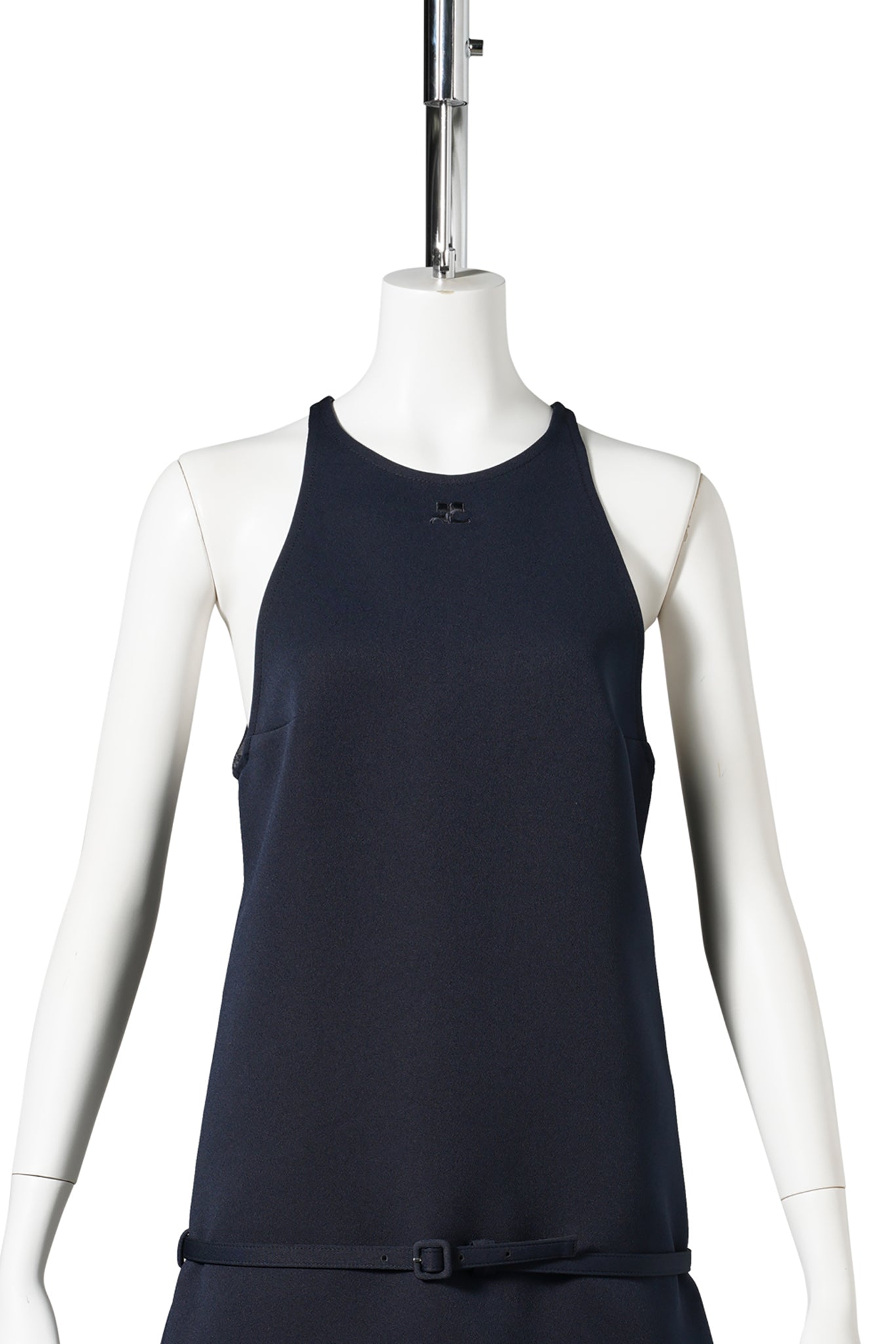 MINI DRESS A-LINE BELTED TWILL / 7075:NAVY