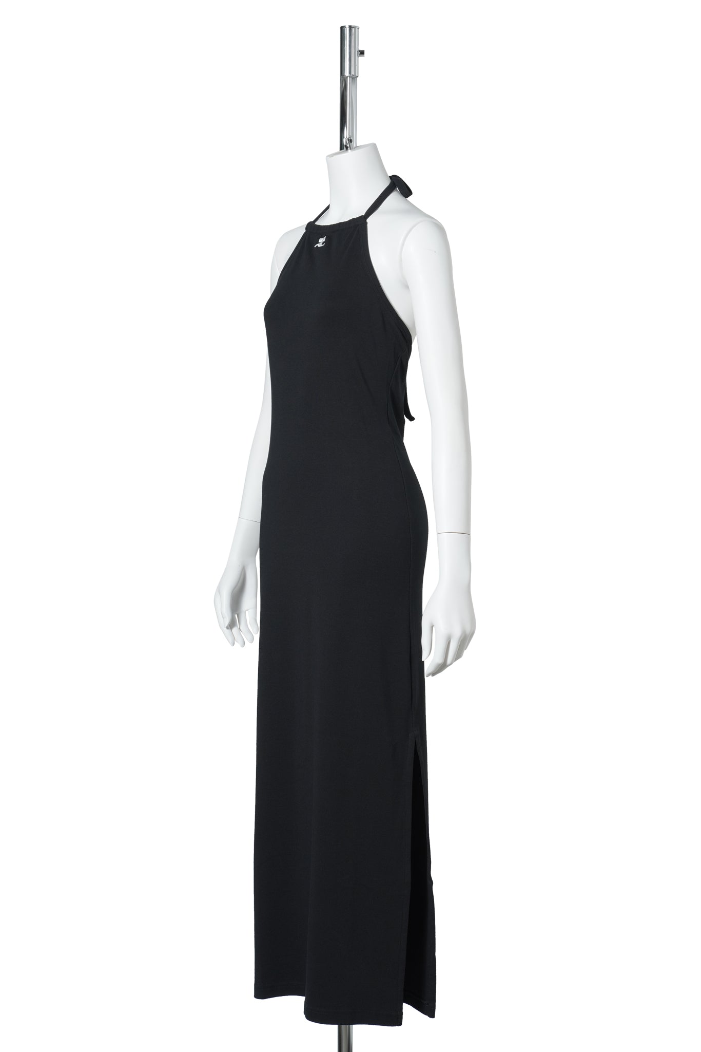 LONG DRESS CONTRAST TIE-BACK / 9999:BLACK