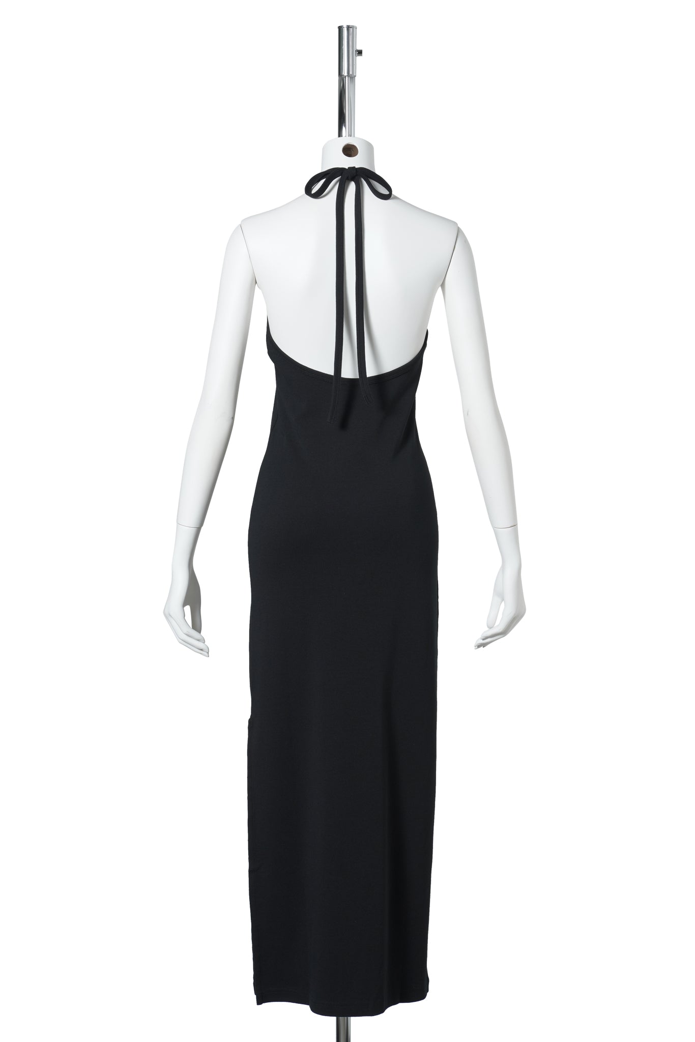 LONG DRESS CONTRAST TIE-BACK / 9999:BLACK