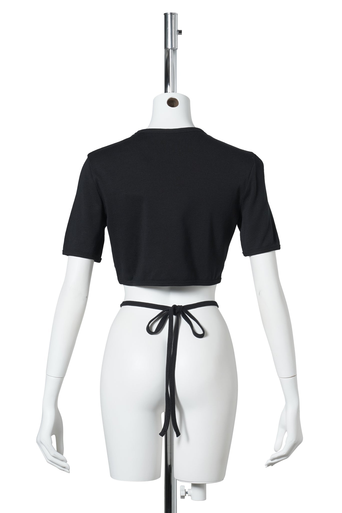 T-SHIRT RIBBON CUT OUT CONTRAST / 9999:BLACK