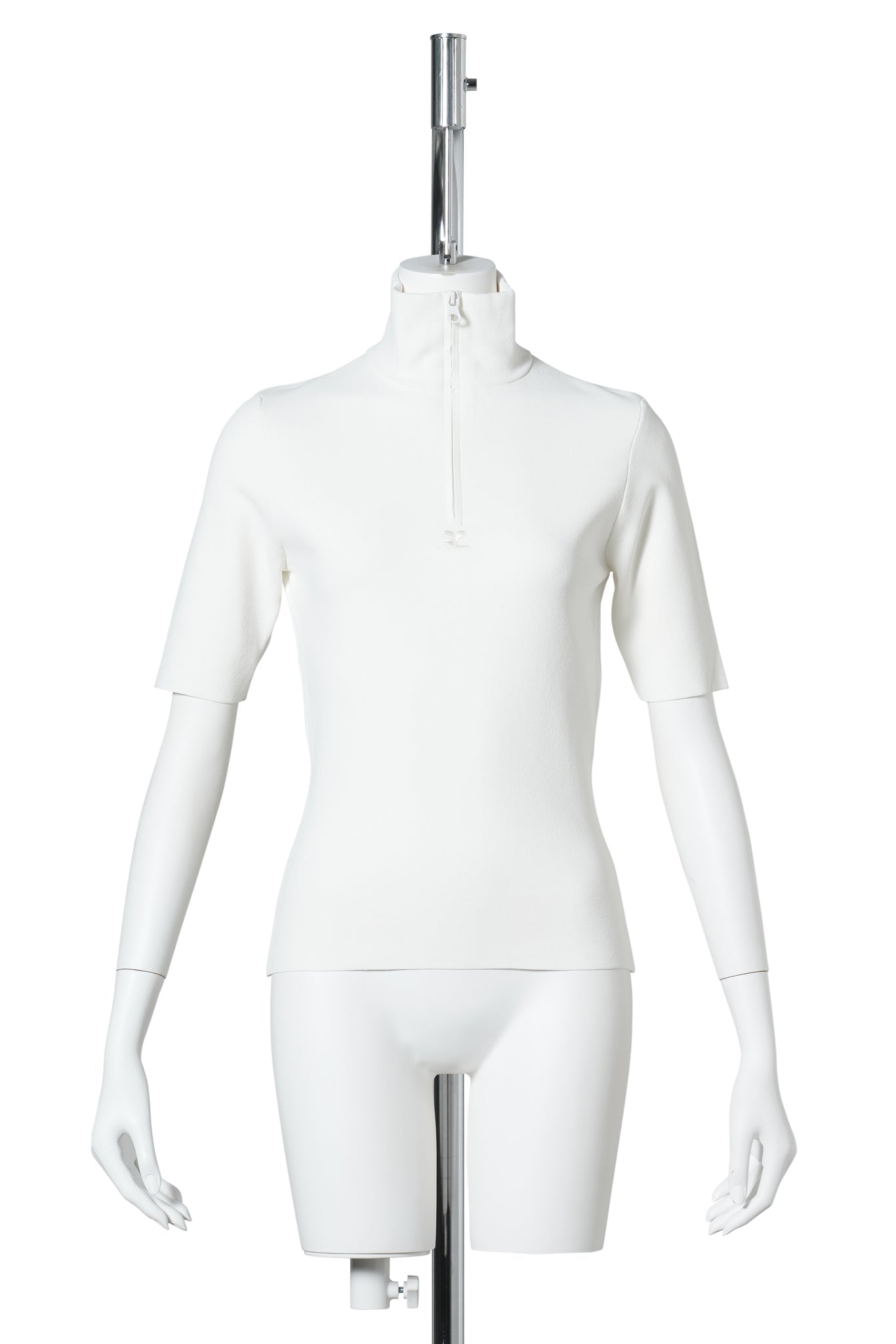 TOP ZIPPED MOCKNECK KNIT / 0079:NATURAL
