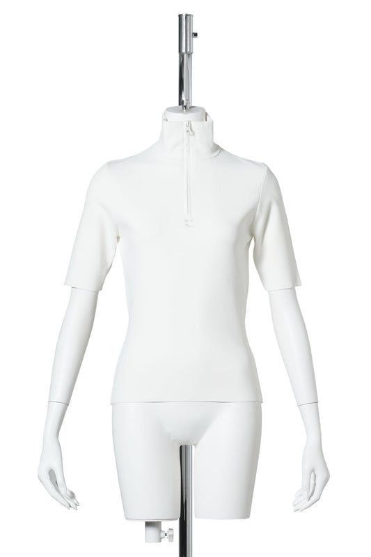 TOP ZIPPED MOCKNECK KNIT / 0079:NATURAL